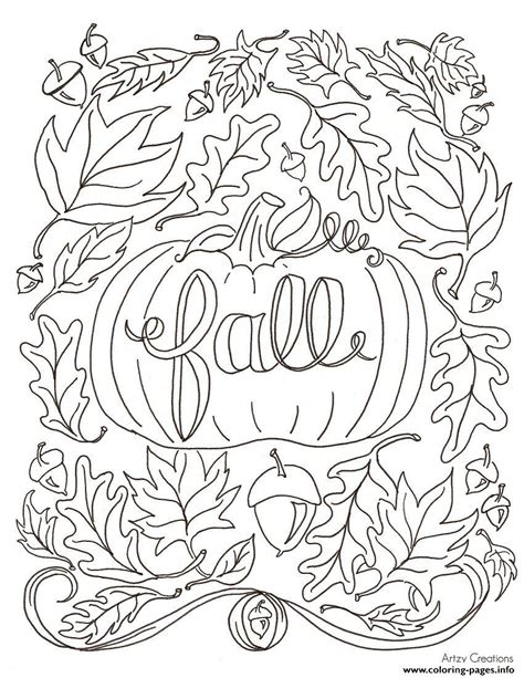 Fall Autumn Cute Coloring Page Printable