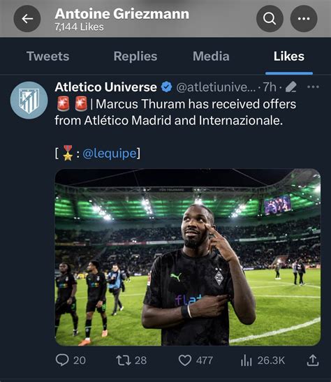 Atletico Universe On Twitter 🚨📲 Antoine Griezmann Likes A Rumor