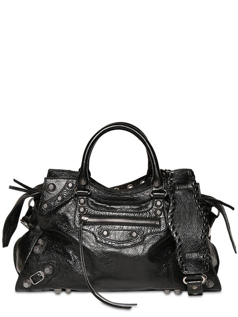 Balenciaga Borsa Neo Cagole City In Pelle Nero Luisaviaroma