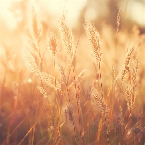 Premium Photo Beautiful Grass Flower In The Field At Sunset Nature