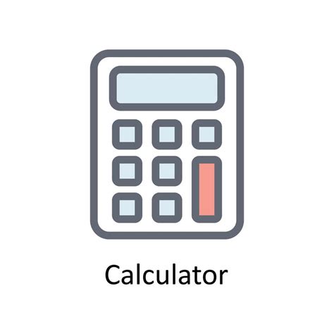 Calculadora Vector Llenar Contorno Iconos Sencillo Valores Ilustraci N