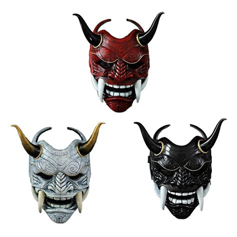 Adult Unisex Halloween Face Masks Japanese Hannya Demon Oni Samurai Noh Kabuki Prajna Devil Mask