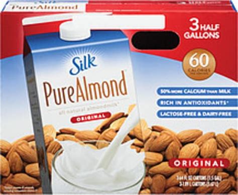 Silk Purealmond Original 64 Oz Cartons Almondmilk 3 Nutrition Information Innit