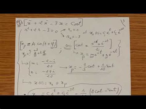 Exercice Sur L Quation Diff Rentielle Dun Oscillateur Amorti Et Non