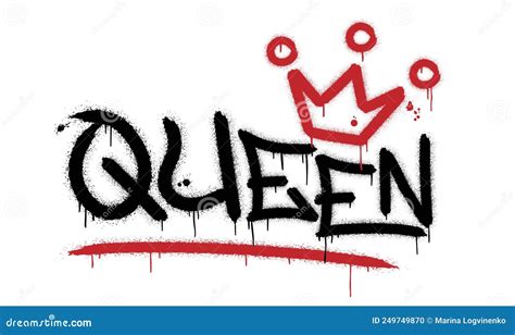 Queen Urban Street Graffiti Style With Splash Effects And Drops On