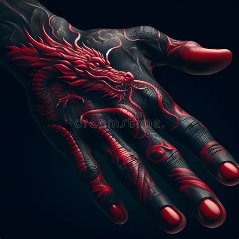 Red Dragon Tattoo or Red Dragon Embrace. Stock Illustration ...