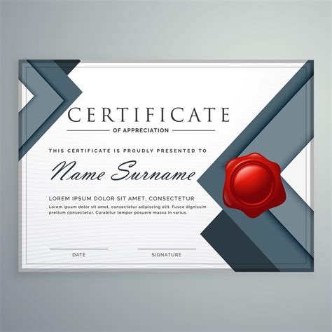 Amazing Modern Certificate Template Design With Geometric Shapes