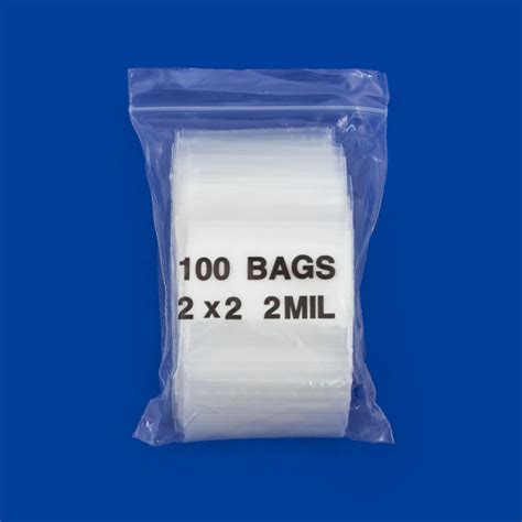 Zip Top Mil Poly Bags X W White Block Pcs