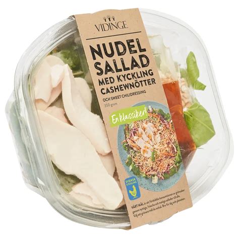 Nudelsallad med Kyckling Cashewnötter 350g Vidinge Handla mat