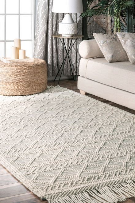 Sovereign Textured Achromatia With Tassels Cream Rug Rugs Usa Rugs