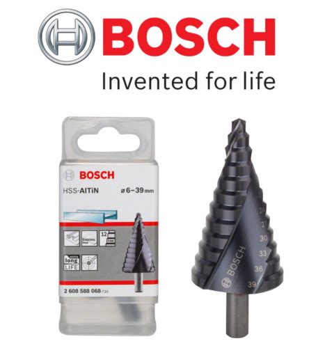 Bosch Genuine HSS AlTiN Step Drill Bit 12 Steps Range 6 39 Mm