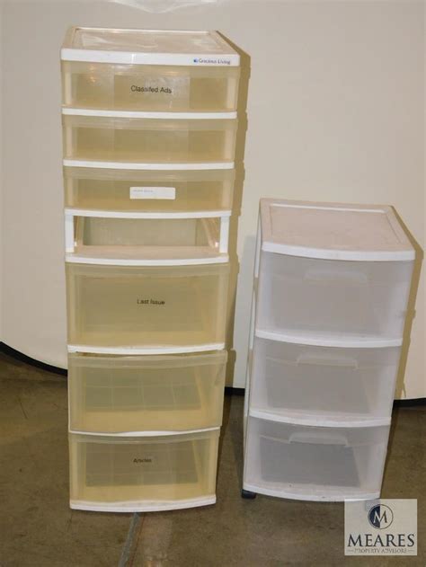 Lot Of 2 Plastic Storage Towers 6 Drawer And 3 Proxibid