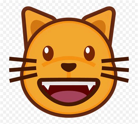 Grinning Cat Emoji Clipart Happy Cat Clipart Png Cat Smiley Emoji