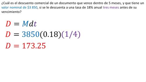 Descuento Simple Comercial Y Real Matem Ticas Financieras Ejemplo