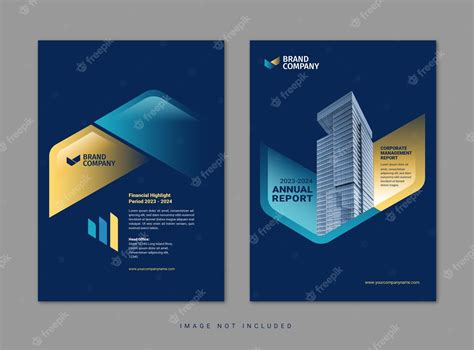 Premium Vector Annual Report Cover Design Blue Yellow Color Business Corporate Professional