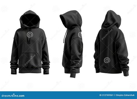 Black Tracksuit Mockup With Front And Back Views Stock Illustration