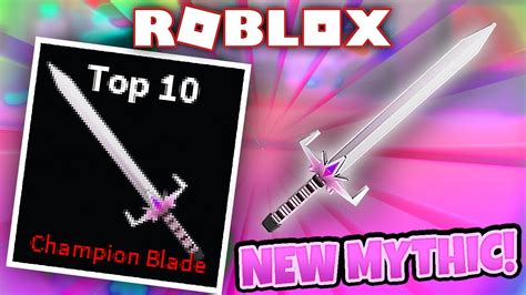 New Rarest Mythic Knife The Champion Blade Roblox Assassin Youtube