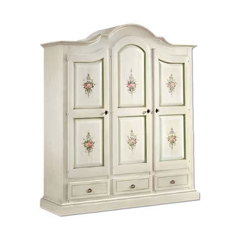 Armadio In Legno Shabby Chic Ante Bianco Nikomarket