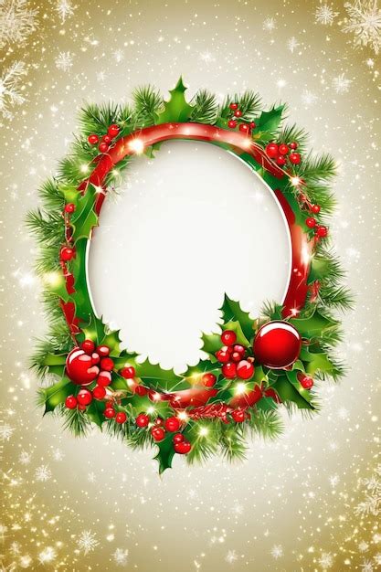 Premium AI Image | Christmas wreath poster xmas wallpaper background