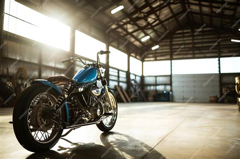 Premium Photo Vintage Motorcycle In Garage Vintage Motorbike In The