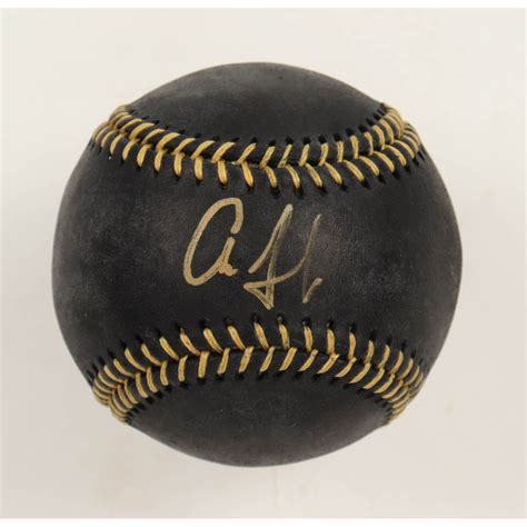 Aaron Judge Signed Oml Black Leather Baseball Jsa Pristine Auction