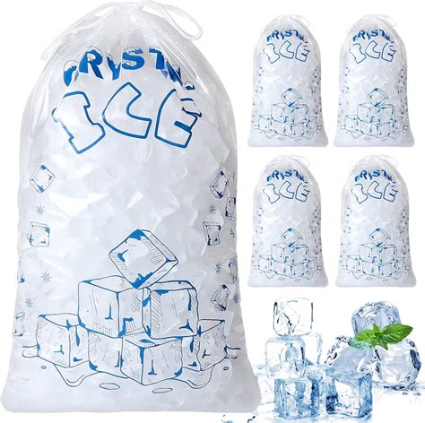 Amazon Bolsas de hielo de 8 libras con cordón 50 bolsas de hielo