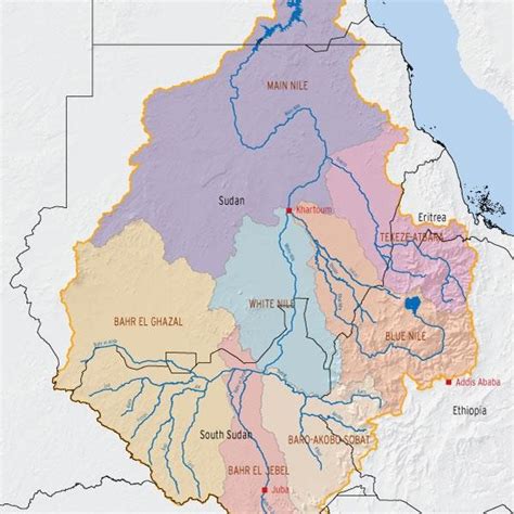 Major Sub Basins Of The Nile Source Nile Basin Water Resources Atlas