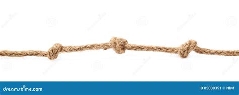 Knots on a Rope String Isolated Stock Image - Image of rough, border ...