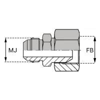 JMFBSP Adaptateur hydraulique droit mâle JIC x femelle tournant BSP