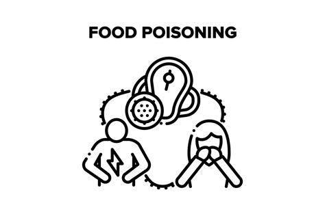 Food Poisoning Vector Black Illustrations By Pikepicture TheHungryJPEG