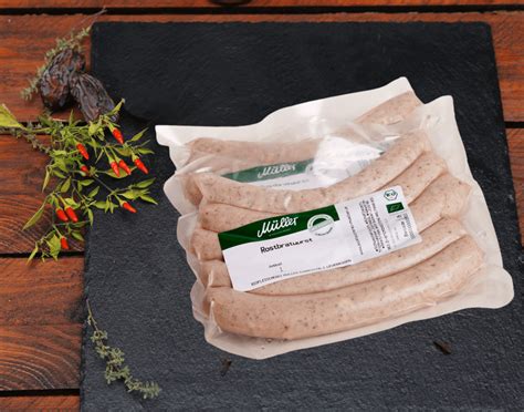 Bio Rostbratwurst Biofleischerei Müller Digitale Theke