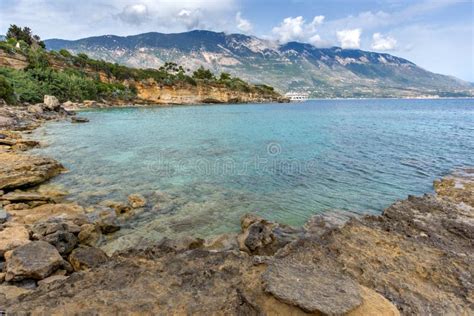 Panorama Of Pesada Beach Kefalonia Ionian Islands Greece Stock Image