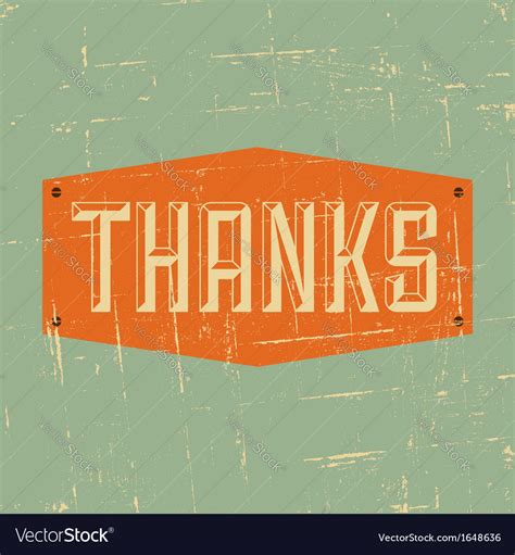 Vintage style thank you greeting card design Vector Image