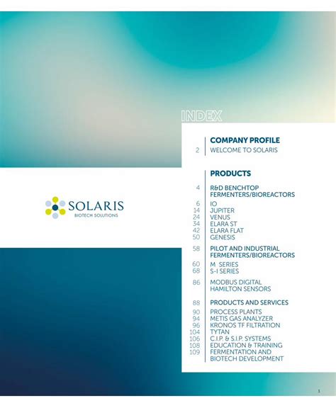 PDF COMPANY PROFILE PRODUCTS WELCOME TO SOLARIS R D BENCHTOP