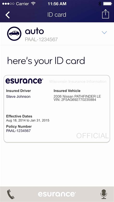 Fake Progressive Insurance Card Template