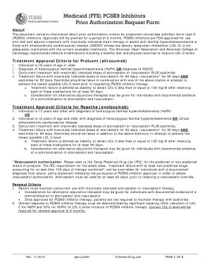 Fillable Online Medicaid FFS PCSK9 Inhibitors Prior Authorization