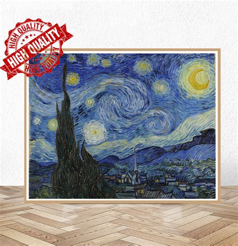 The Starry Night Vincent Van Gogh Museum Poster Canvas | Etsy