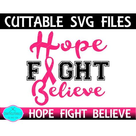 Crafty Cuttables On Twitter Hope Breast Cancer Svg Breast Cancer Svg