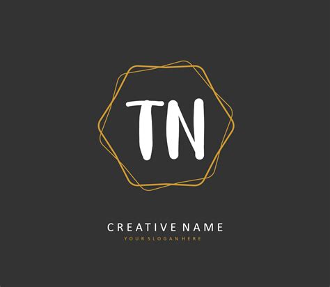 T Norte Tennesse Inicial Letra Escritura Y Firma Logo Un Concepto