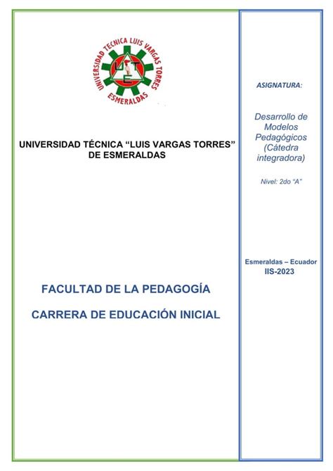 SÍLABO DESARROLLO DE MODELOS PEDAGOGICOS IIS 2023 Reparado docx