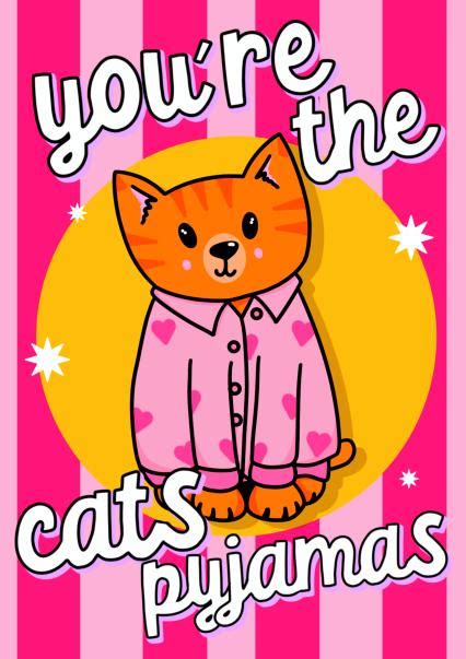 Cute Valentines Card Youre The Cats Pyjamas Thortful