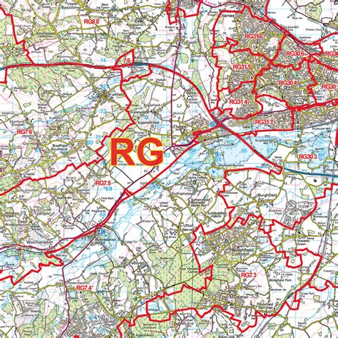 reading rg postcode sector map  xyz maps