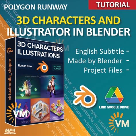 Jual TUTORIAL BLENDER 3D CHARACTERS AND ILLUSTRATIONS POLYGON RUNWAY