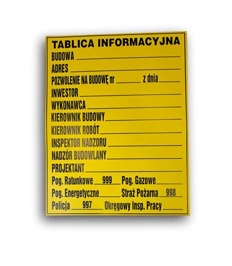 Tablica Informacyjna Budowlana Niska Cena Na Allegro Pl