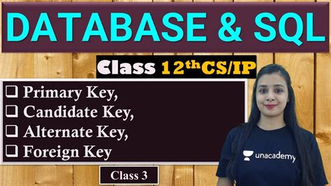 Database Sql Class Cs Ip Primary Key Candidate Key Alternate