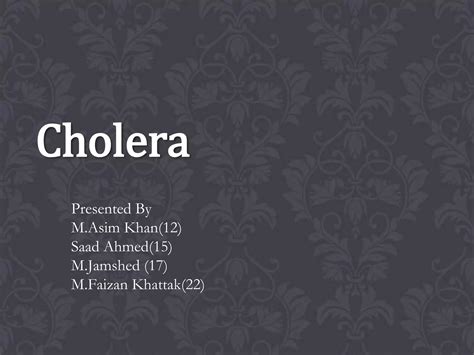 Cholera Ppt Ppt