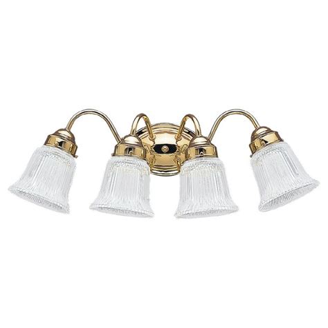 Sea Gull Lighting Brookchester 4 Light Polished Brass Transitional Vanity Light At