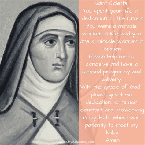 Prayer to Saint Colette: St. Colette of Corbie - To Make a Mommy