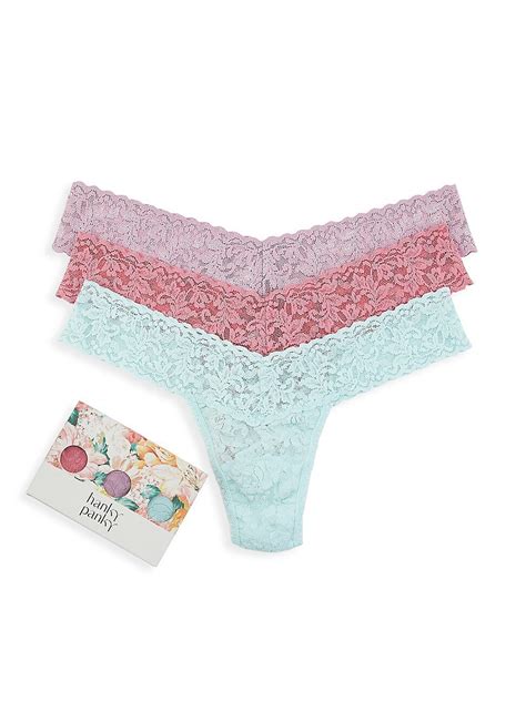 Buy Hanky Panky Women S Low Rise Lace Thong 3 Pack At 40 Off