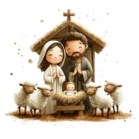 Cute Cartoon Nativity Scene Download Family, Nativity Scene,